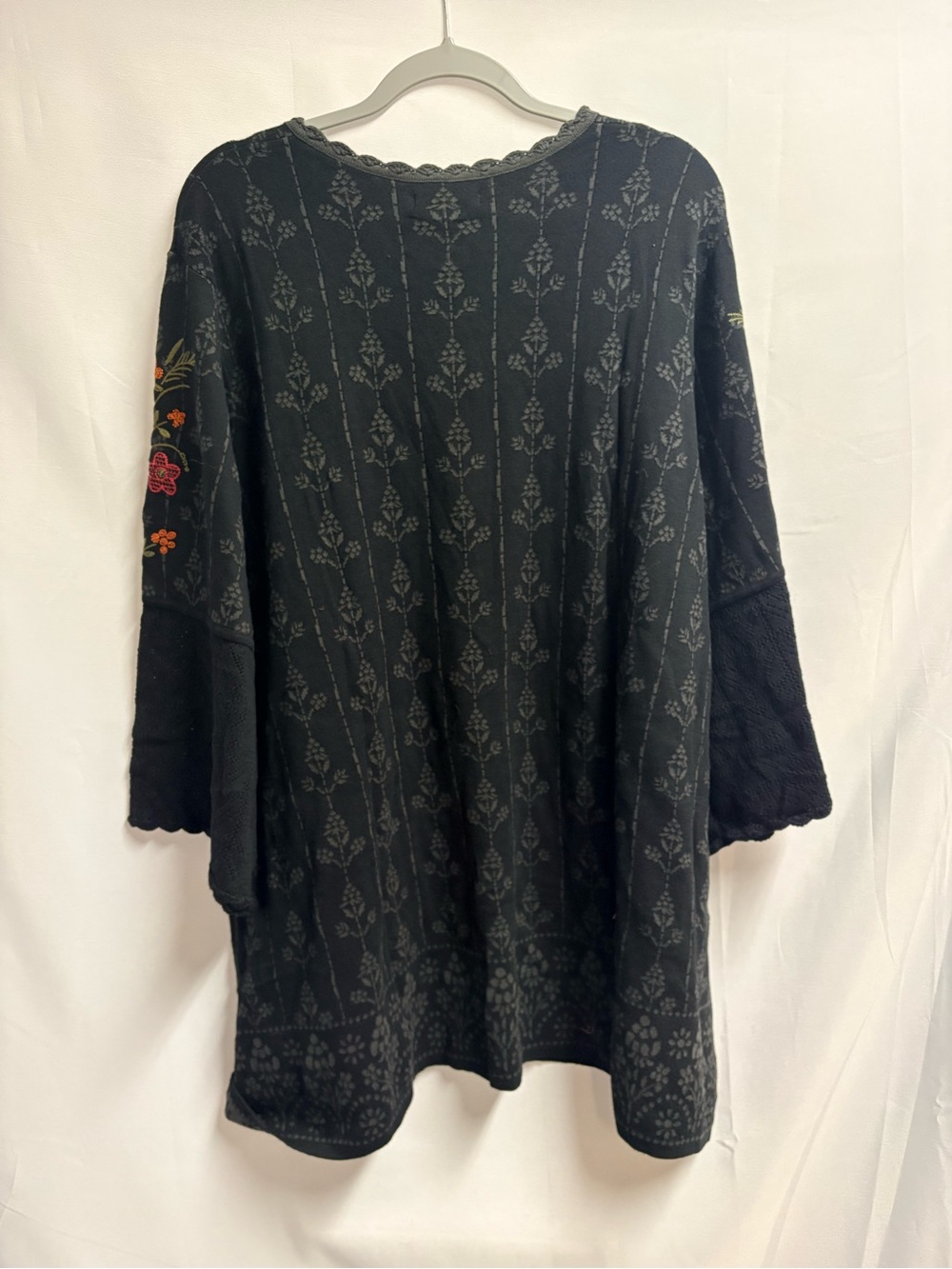NWT Gudrun Sjoden Sunnana Jacquard Long Cardigan Black/Gray Size XXL - Picture 3 of 5
